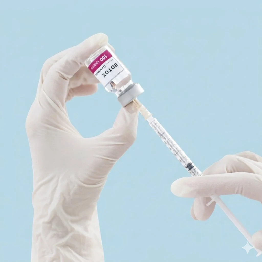 Reference image of a Botox vial and syringe