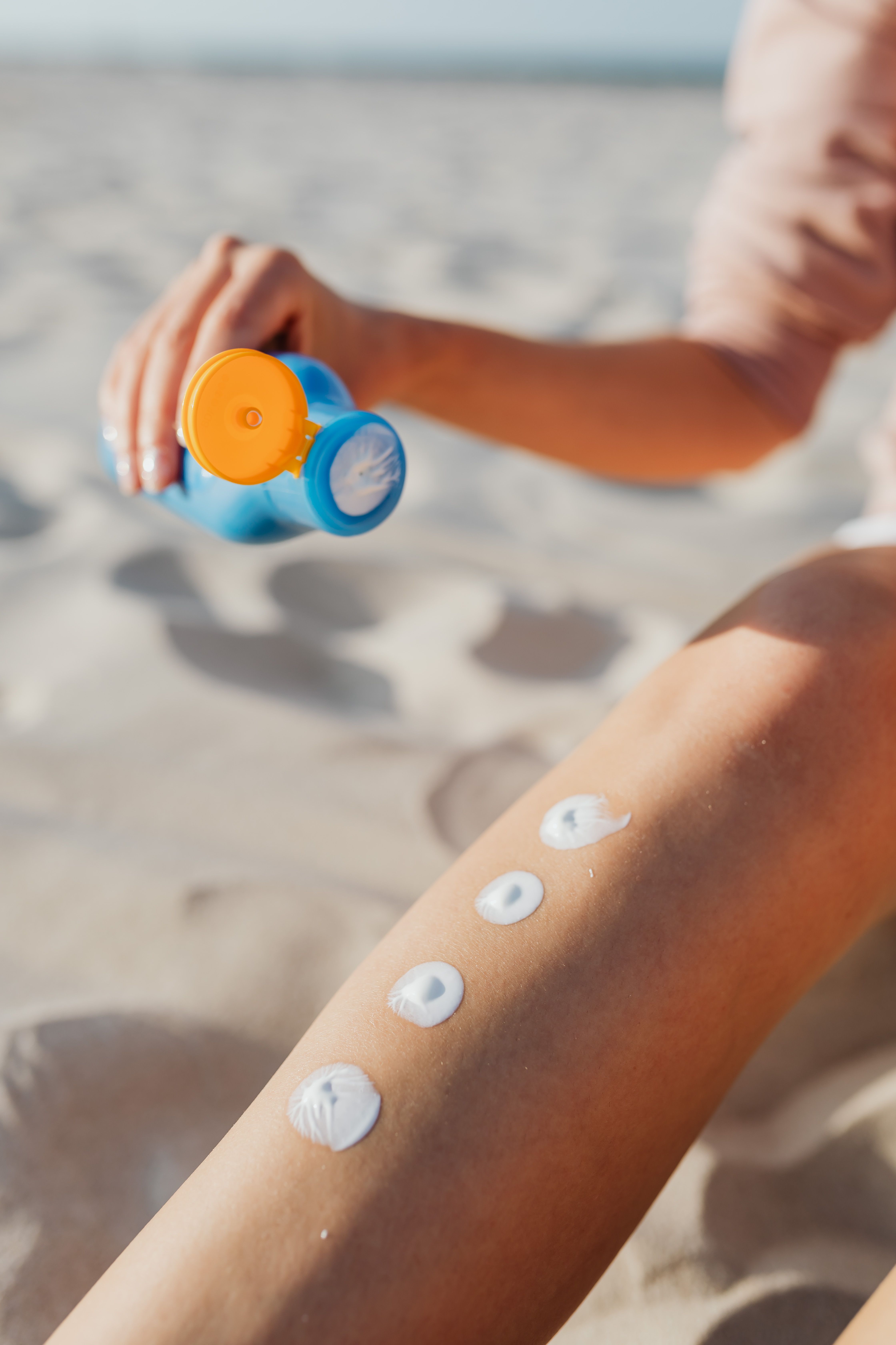 Reference photograph of sunscreen application